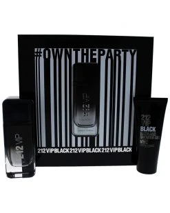 Carolina Herrera Men's 2pc 212 Vip Black Fragrance Set Cologne & Aftershave