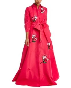 Carolina Herrera Silk Trench Gown Women Dresses