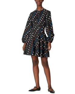 Carolina Herrera Puff Sleeve Gathered Corset Dress Women Dresses