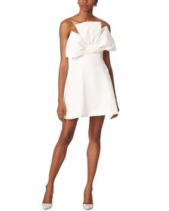 Carolina Herrera Dramatic Bow Silk Mini Dress Women Dresses