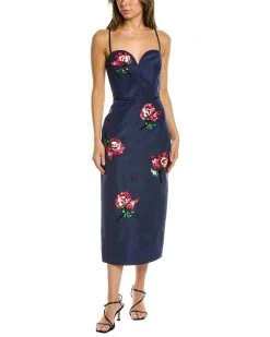 Carolina Herrera Sweetheart Silk Midi Dress Women Dresses