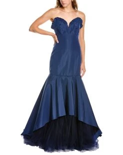 Carolina Herrera Sweetheart Neckline Ruffled Edge Silk Top Women Dresses