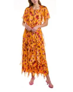 Carolina Herrera Cascading Ruffle Maxi Dress Women Dresses