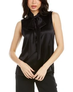Carolina Herrera Bow Silk Blouse Women Tops
