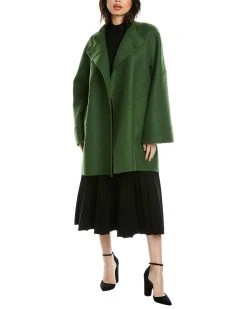 Carolina Herrera Wool-Blend Wide Sleeve Oversize Coat Women Outerwear