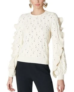 Carolina Herrera Puff Sleeve Knit Top Women Sweaters & Knits