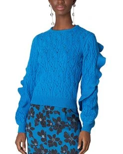 Carolina Herrera Puff Sleeve Knit Top Women Sweaters & Knits