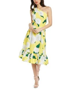 Carolina Herrera One Shoulder A-Line Dress Women Dresses
