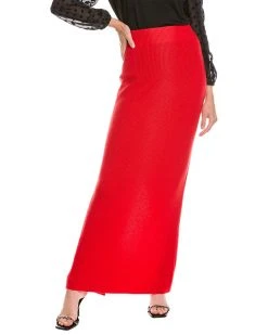 Carolina Herrera Rib Knit Cashmere Maxi Skirt Women Skirts