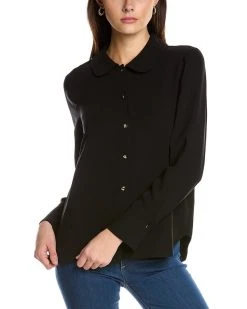 Carolina Herrera Round Collar Silk Blouse Women Tops