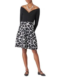 Carolina Herrera Off-The-Shoulder Wool-Blend Mini Dress Women Dresses