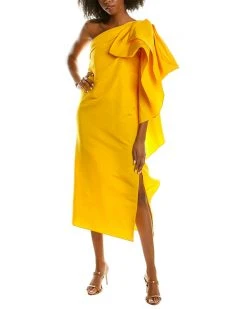 Carolina Herrera Asymmetric Silk Gown Women Dresses