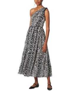 Carolina Herrera One-Shoulder Bow Silk Dress Women Dresses
