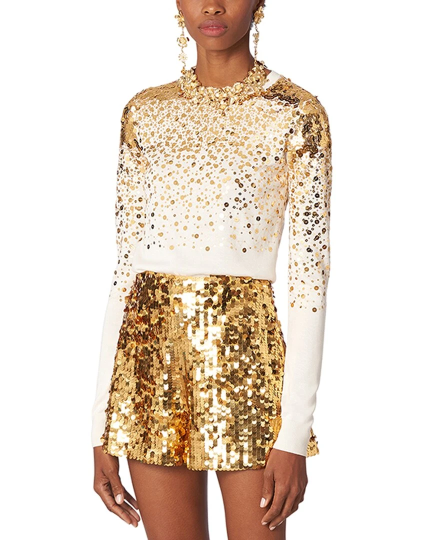 Carolina Herrera Sequin Degrade Silk & Cashmere-Blend Knit Top Women Sweaters & Knits 1 Carolina Herrera Sequin Degrade Silk & Cashmere-Blend Knit Top Women Sweaters & Knits