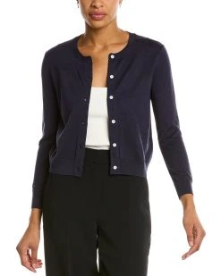 Carolina Herrera Silk & Cashmere-Blend Crewneck Cardigan Women Sweaters & Knits