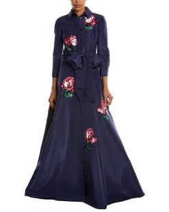 Carolina Herrera Silk Trench Gown Women Dresses