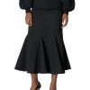 Carolina Herrera Plaited Rib Knit Wool-Blend Godet Skirt Women Skirts